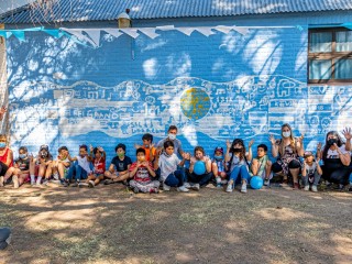 Estudiantes de Coro realizaron un mural sobre la Bandera Argentina 